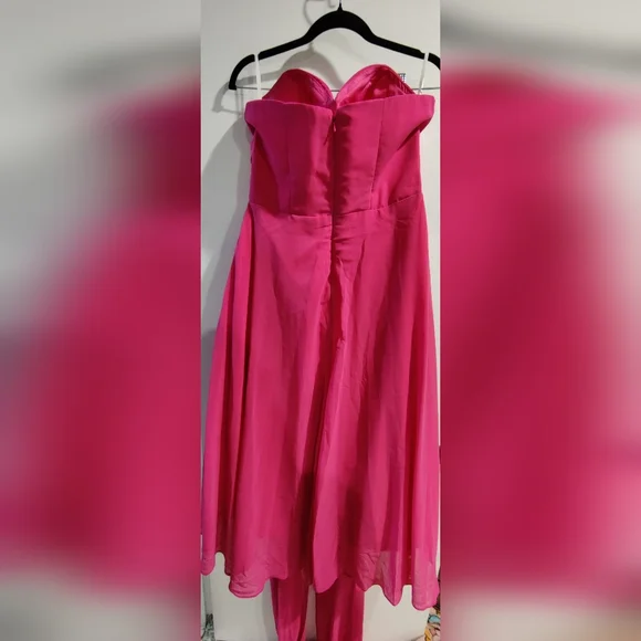 Chic Backless Pink Halter Dress - Picture 2 of 6